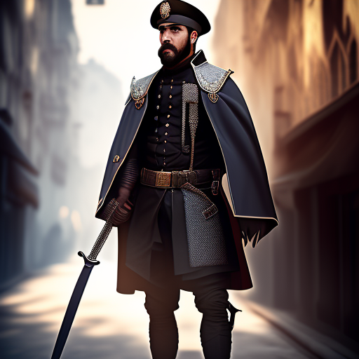 mellow-okapi202: Modernized ottoman detective outfit with sword male