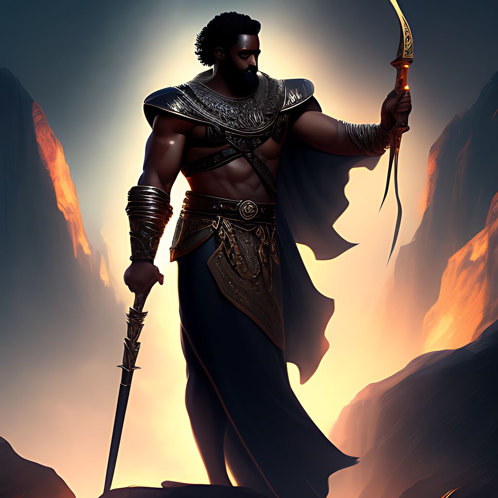 barren-corgi476: black dark skinned greek god wearing toga with arms in ...