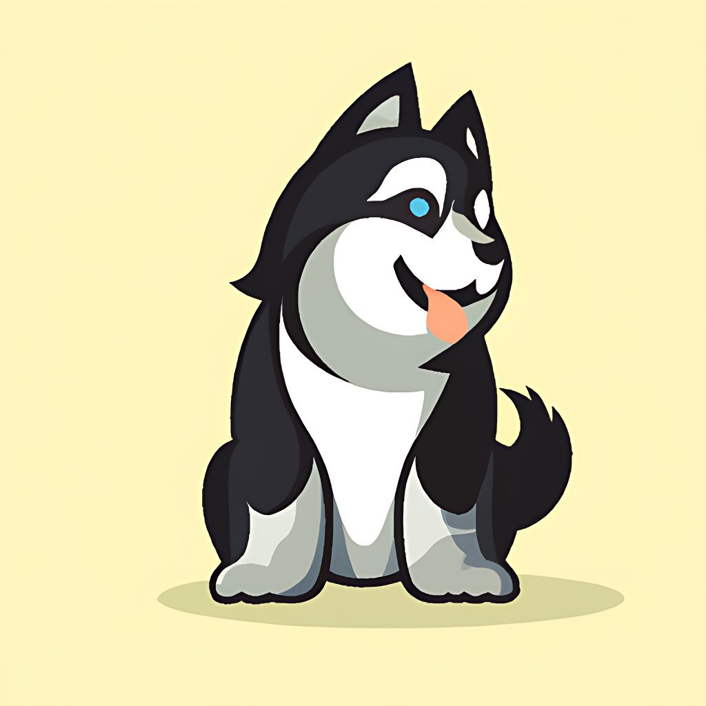 cute husky puppy cartoon