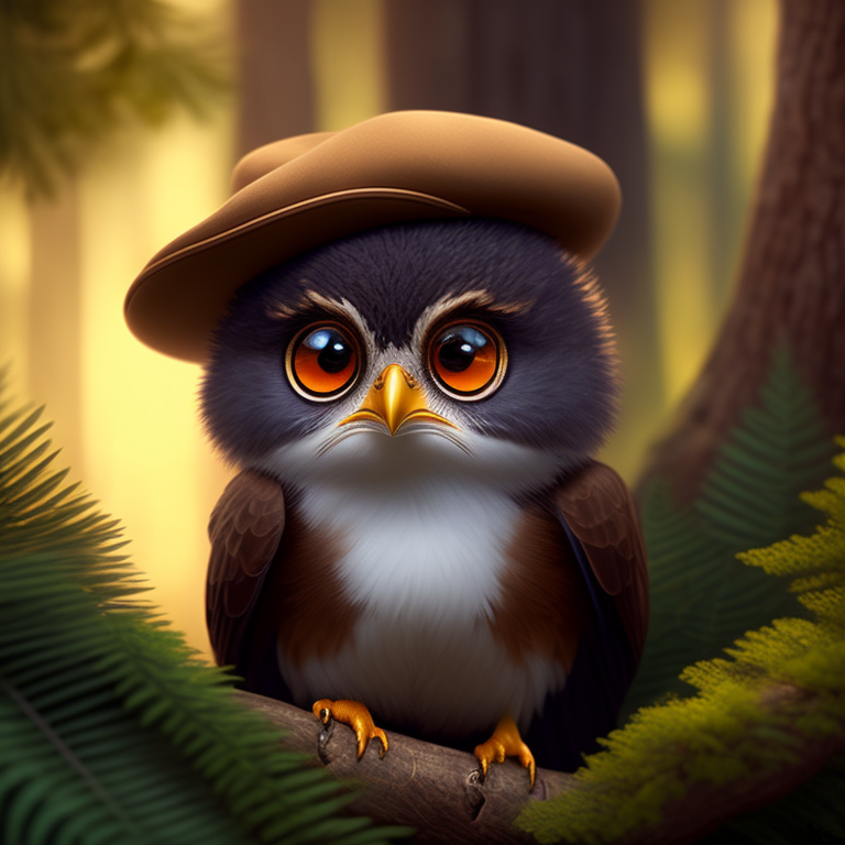 A Cute Fuzzy Owl with an Adorable Little Hat - Cute Owl - Posters and Art  Prints