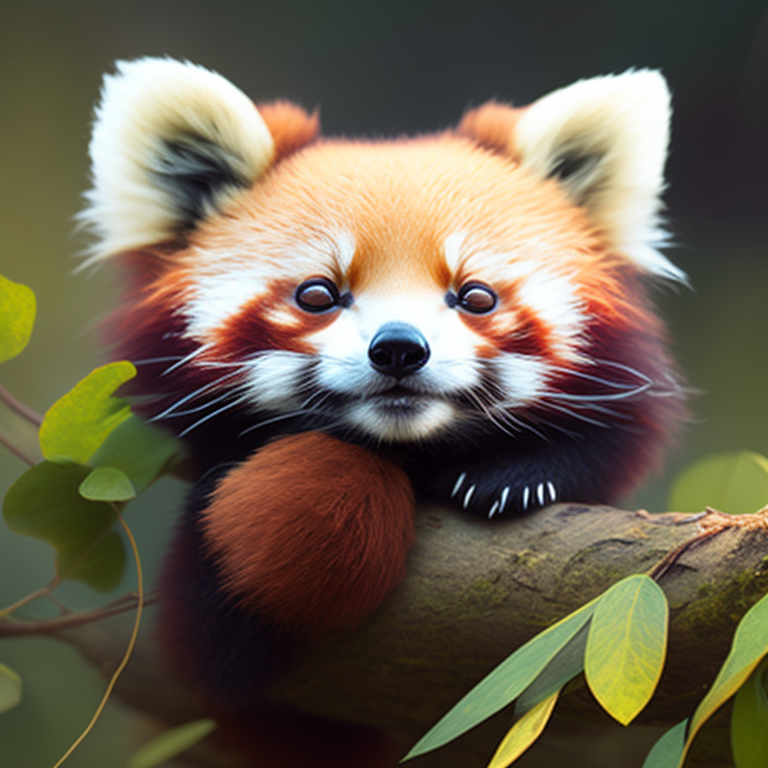 Cute Baby Red Panda Sleeping