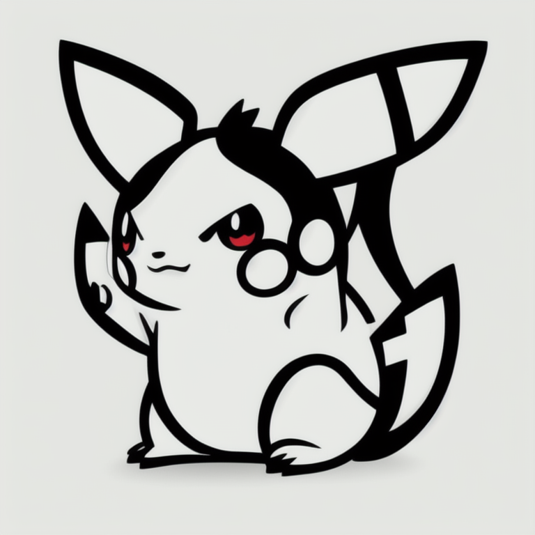 trimmouse353 pokemon, 2d illustration, thick black line art, pen and ink, coloring picture