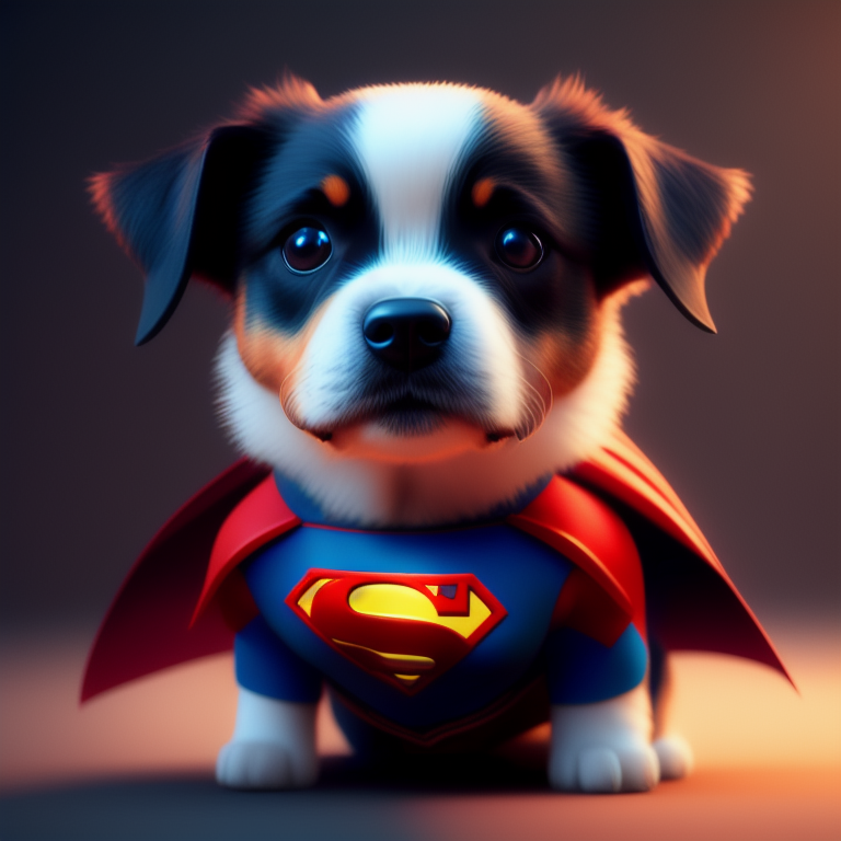 lame-snail107: Cute dog wearing superman suit