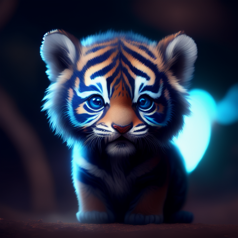 tragic-hornet63: A blue baby tiger with sapphire diamond