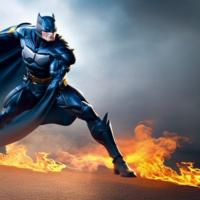 medoholic: Batman with golden armour suites, 4k, hyper realistic, full  body, fighting style, dc comics, blue smoke