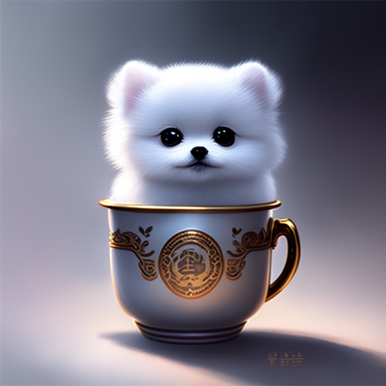 Pomeranian in sale cup