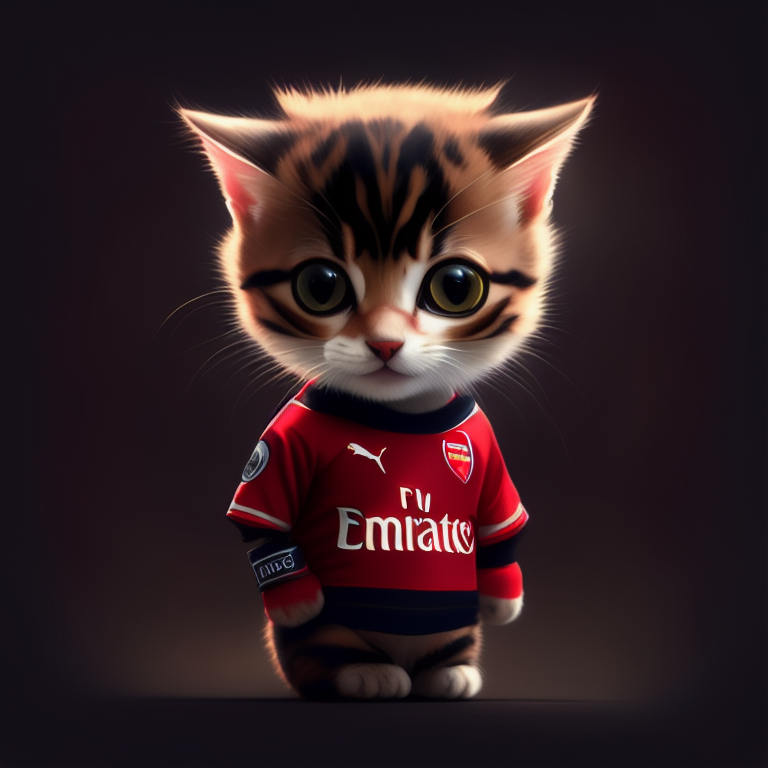 same-toad628: A cat wear arsenal jersey