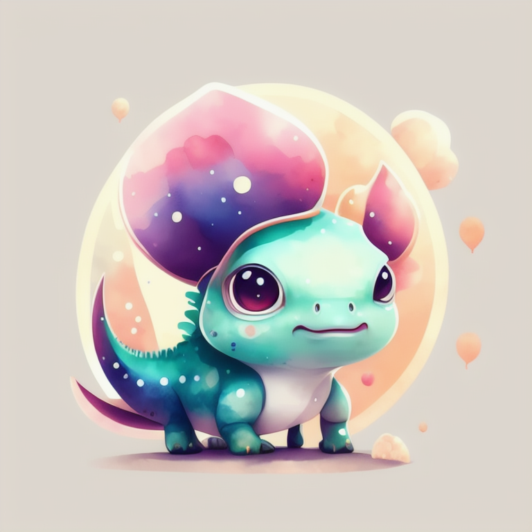 Cute chibi Dinosaur illustration Dinosaur kawaii vector drawing