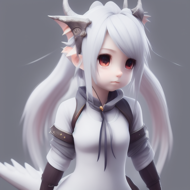 anime girl with dragon horns