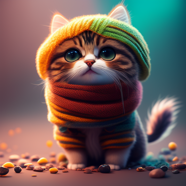 feisty-elk543: Cute cat in scarf, dimension 512x768