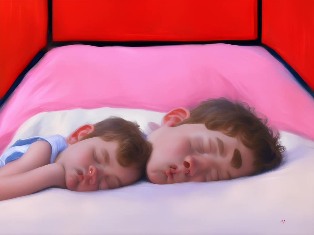 mikeelf photorealistic, oil painting, 4k, boy sleeping in a room