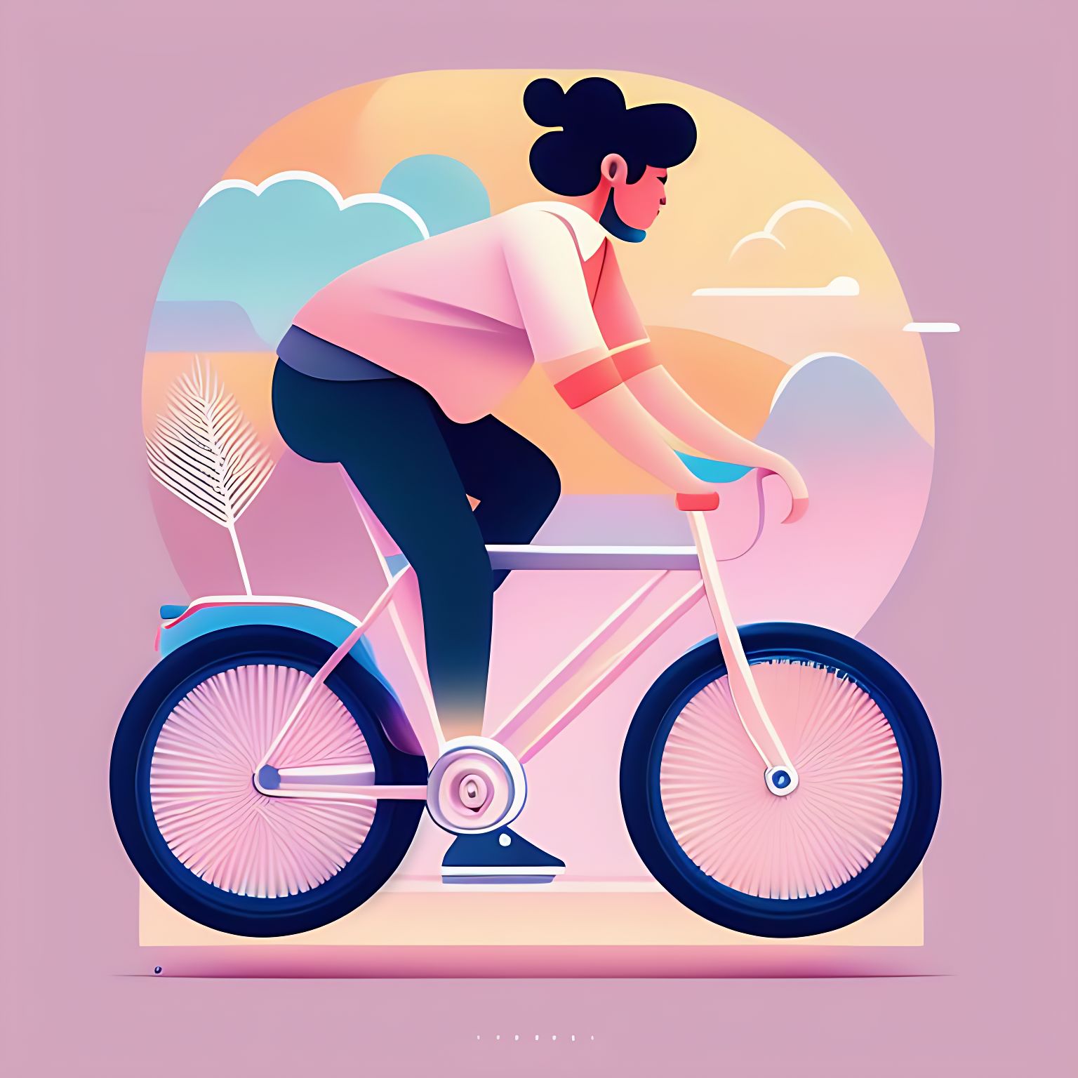 A girl riding a bike