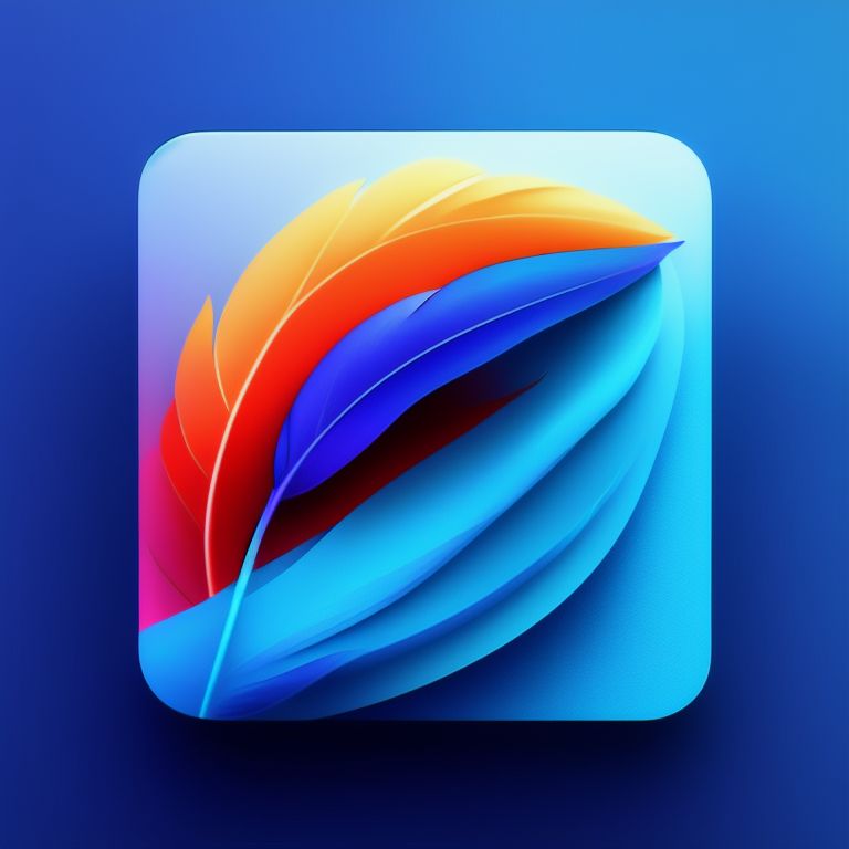 App icon, iOS app icon, Design, A feather on a blue background, Skeuomorphic, Dribbble, Behance, Artstation