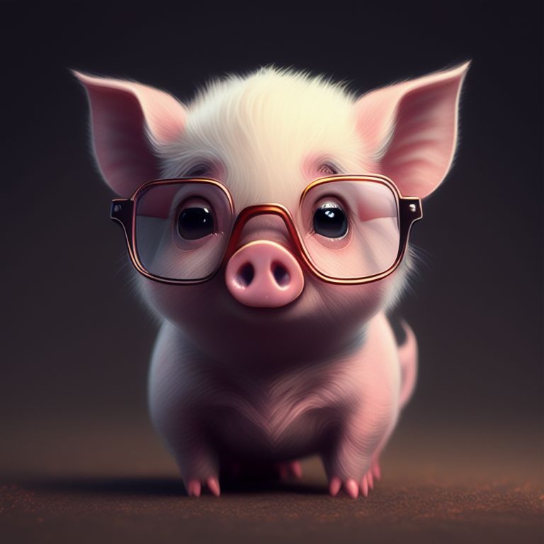 Pig store with glasses