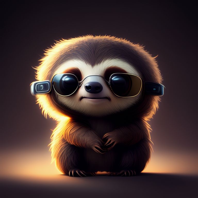 sloth with eye glasses