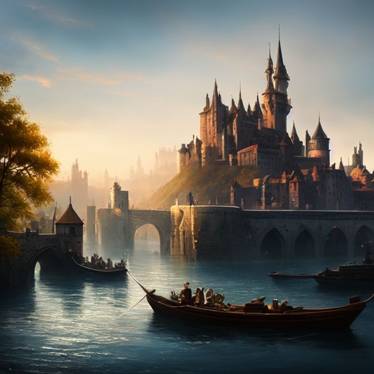 fantasy medieval port city