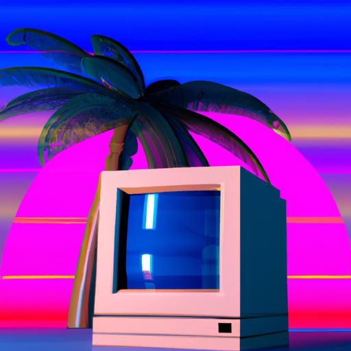 sethmillstein: a macintosh plus and palm trees in a library, phong ...