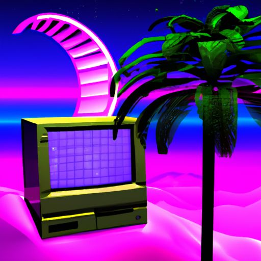 sethmillstein: a macintosh plus and palm trees in a library, phong ...