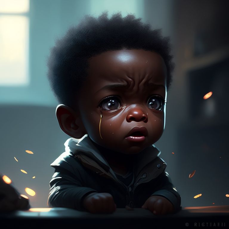 crying black kid
