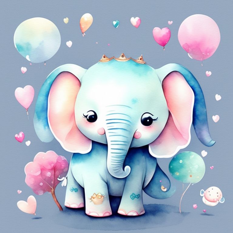 Little elephant in princess costume