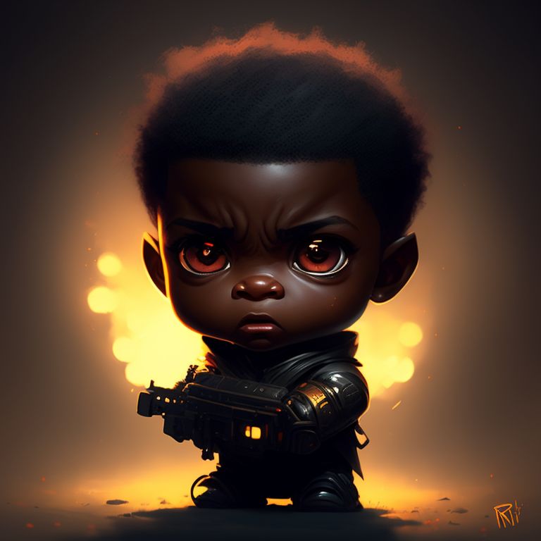angry little black kid