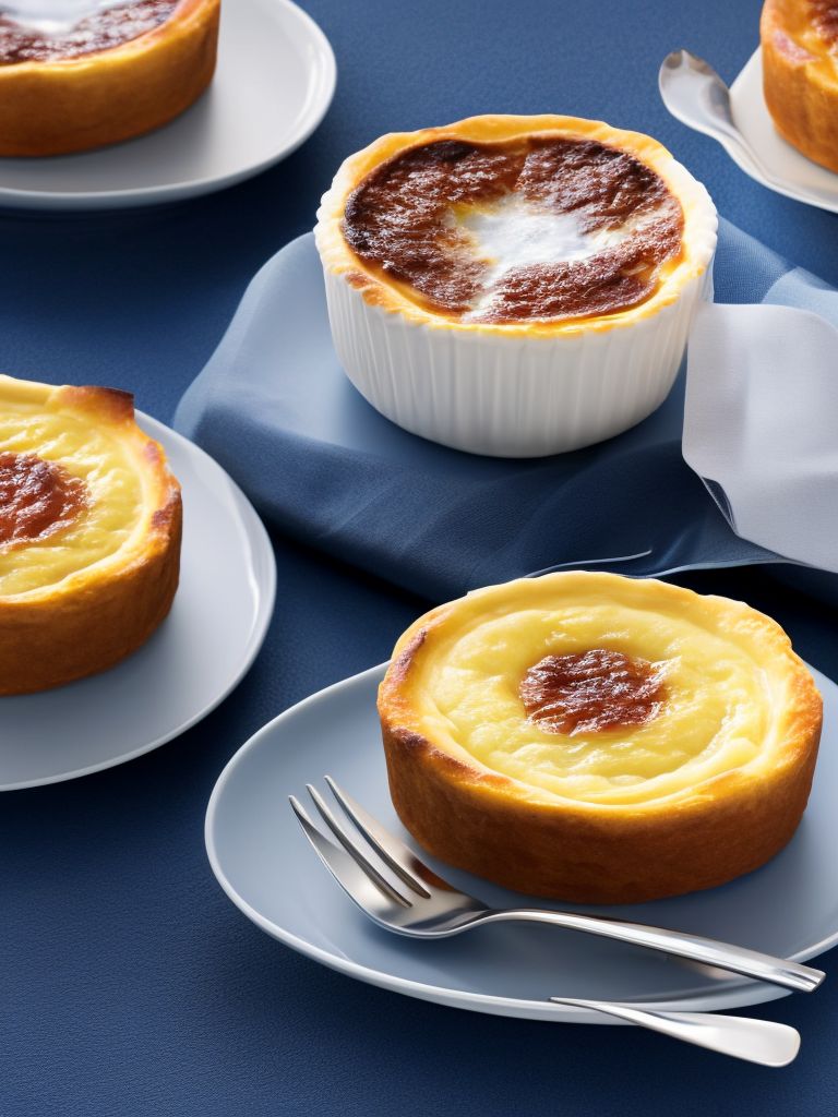 best-ostrich89: a 3d render of a pastel de nata with profesional lighting  on navy blue background