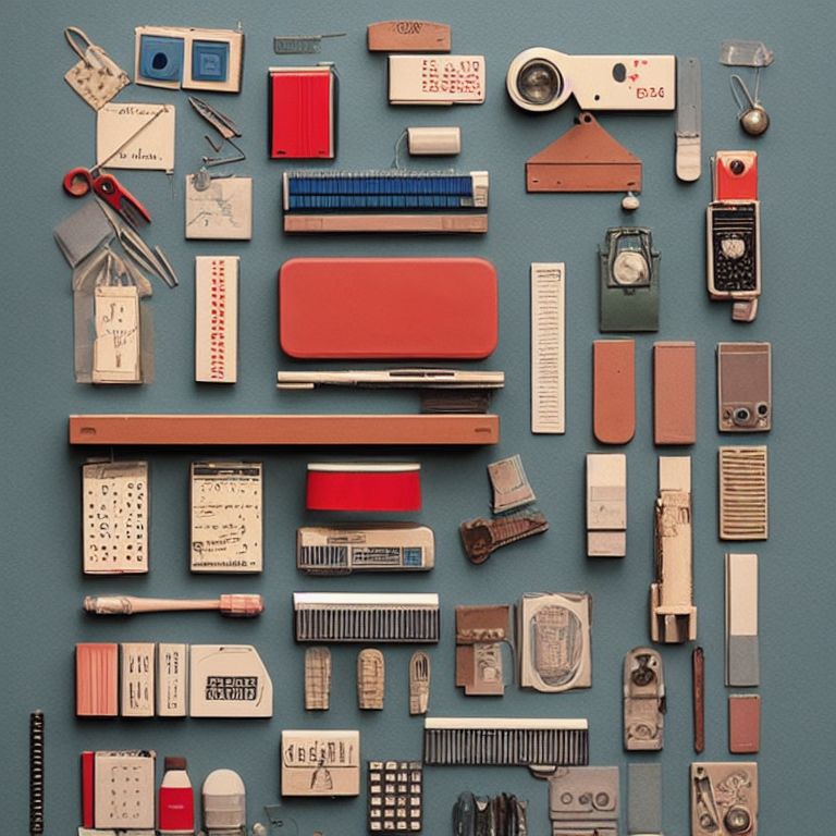 addison Vintage office supplies organized neatly.