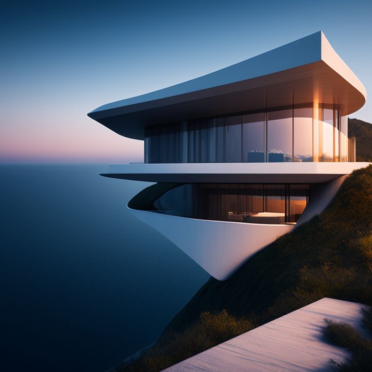 addison: Standalone Zaha Hadid House in a coastal cliff.