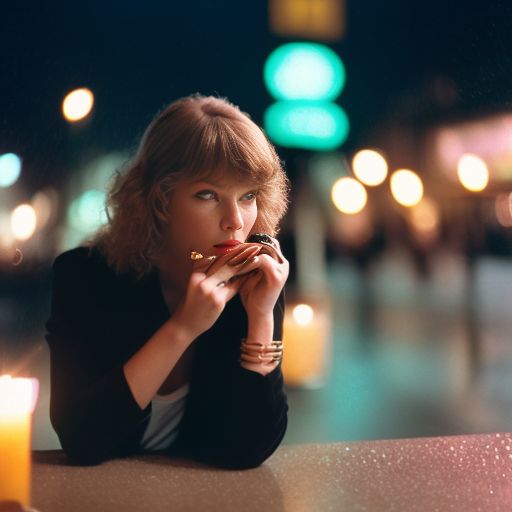 Davidparke Taylor Swift Enjoying A Cigarette In The Rain At Night In The City 7504