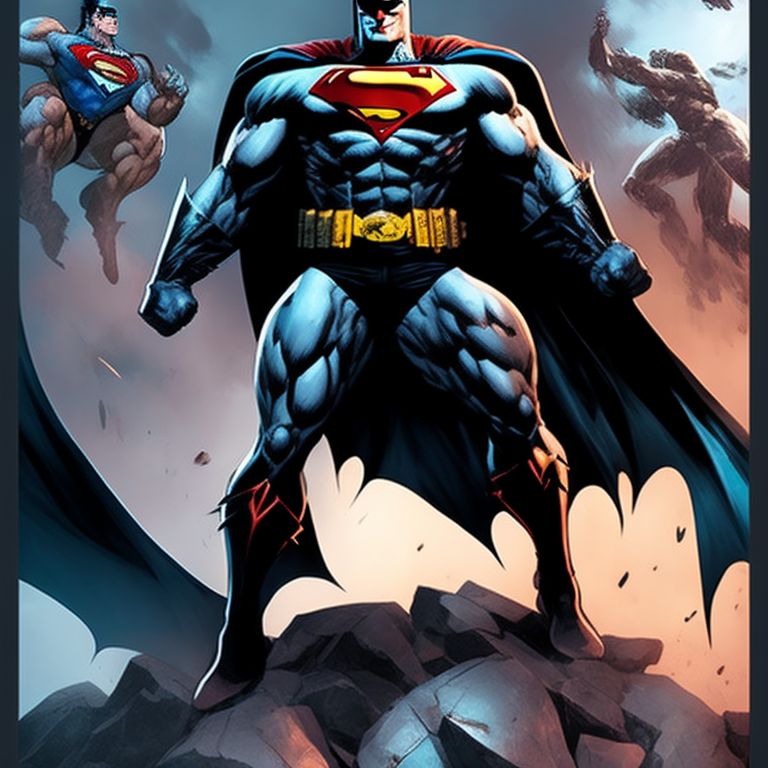 medoholic: epic pose batman fusion with superman