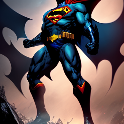 medoholic: epic pose batman fusion with superman