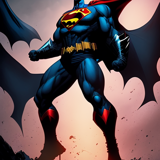 medoholic: epic pose batman fusion with superman