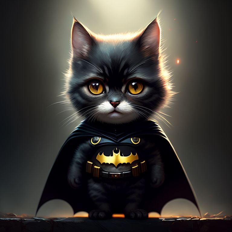 medium-emu473: a cute cat wearing batman