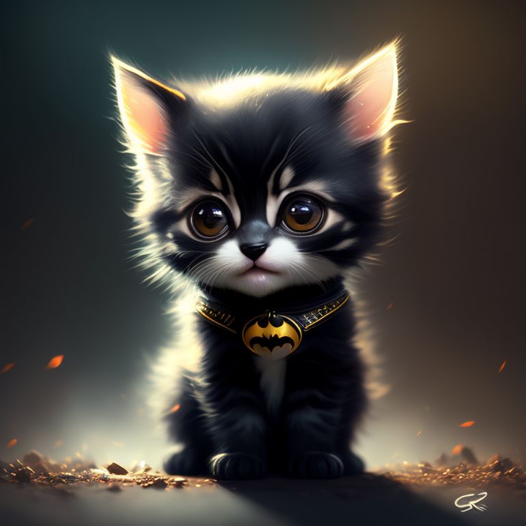 medium-emu473: a cute kitten wearing batman