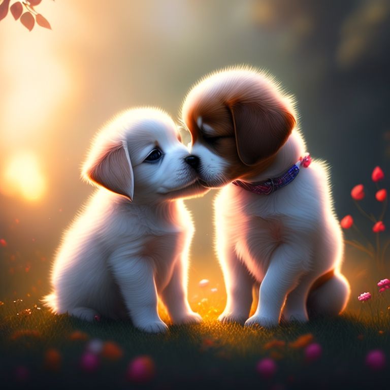 Kissing puppy clearance