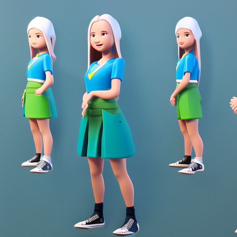 shiny-dunlin730: Cute avatar, Anime style, teenager casual outfit, 3d, blue  background, Unreal Engine 5