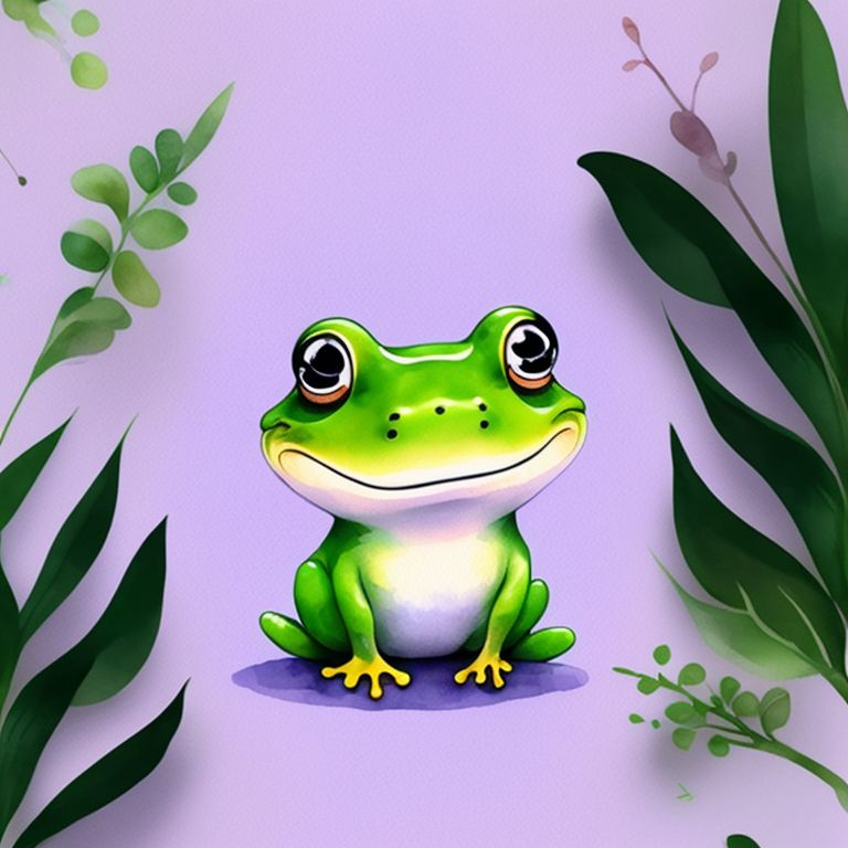 Cute Baby Frog Animal Watercolor Clipart