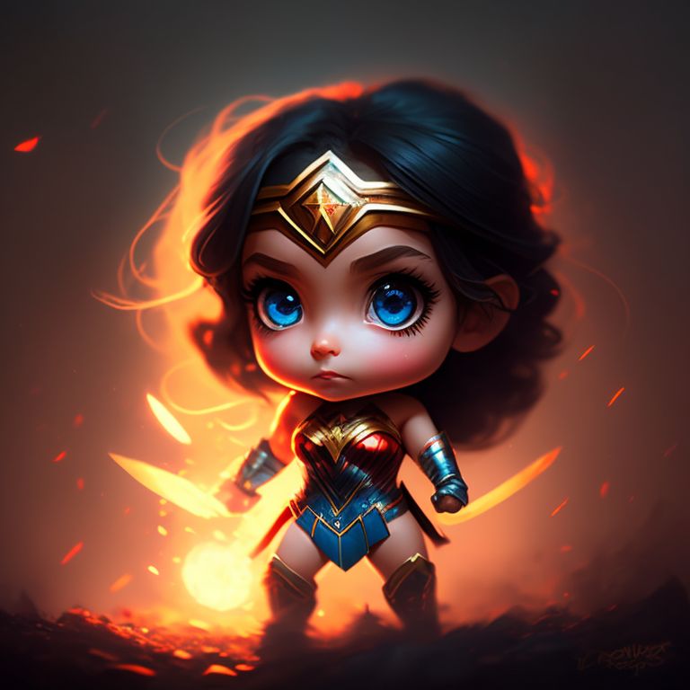 Wonder Woman Cute Chibi Character Heavy Duty Metal Retractable