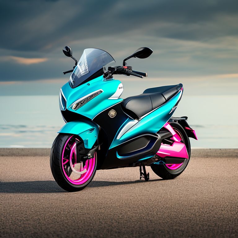 vast-turkey362: Yamaha mio i 125 cyan color with neon pink mags