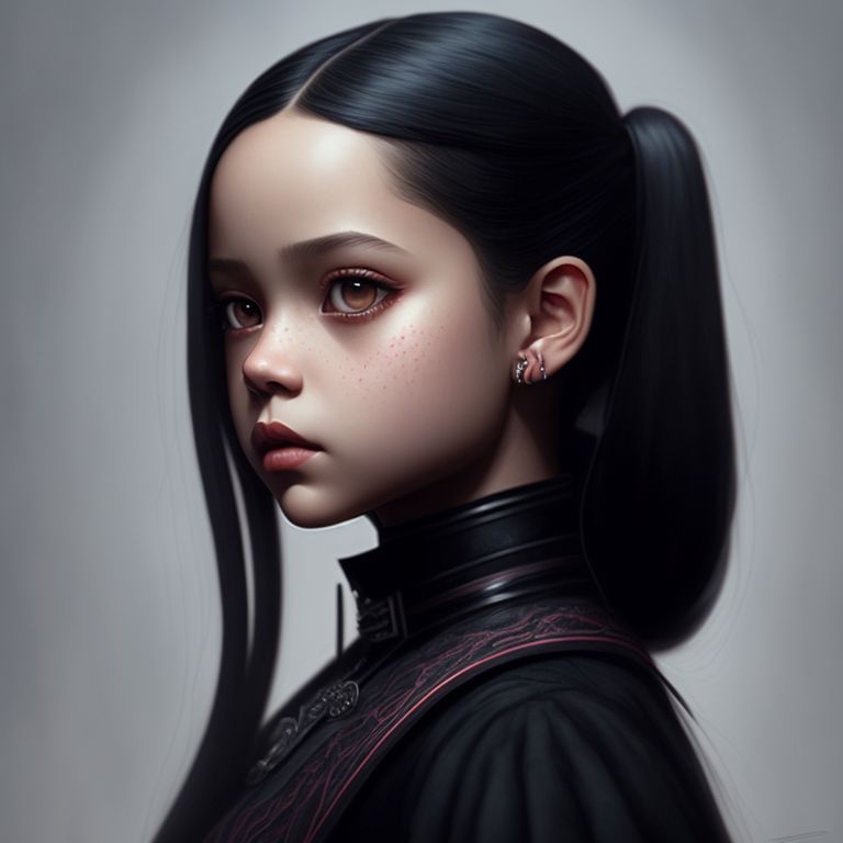 Wednesday Addams Digital Art Jenna Ortega Wednesday Addams 