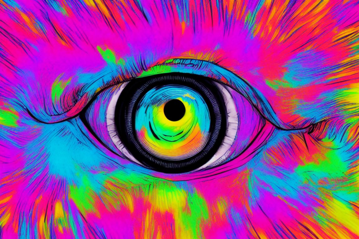Colored explosion of joy, happyness, and success --eyes, Colored ink in water, Dark background, Vaporwave, Aesthetic, Eye-catching, Colorful, 8k