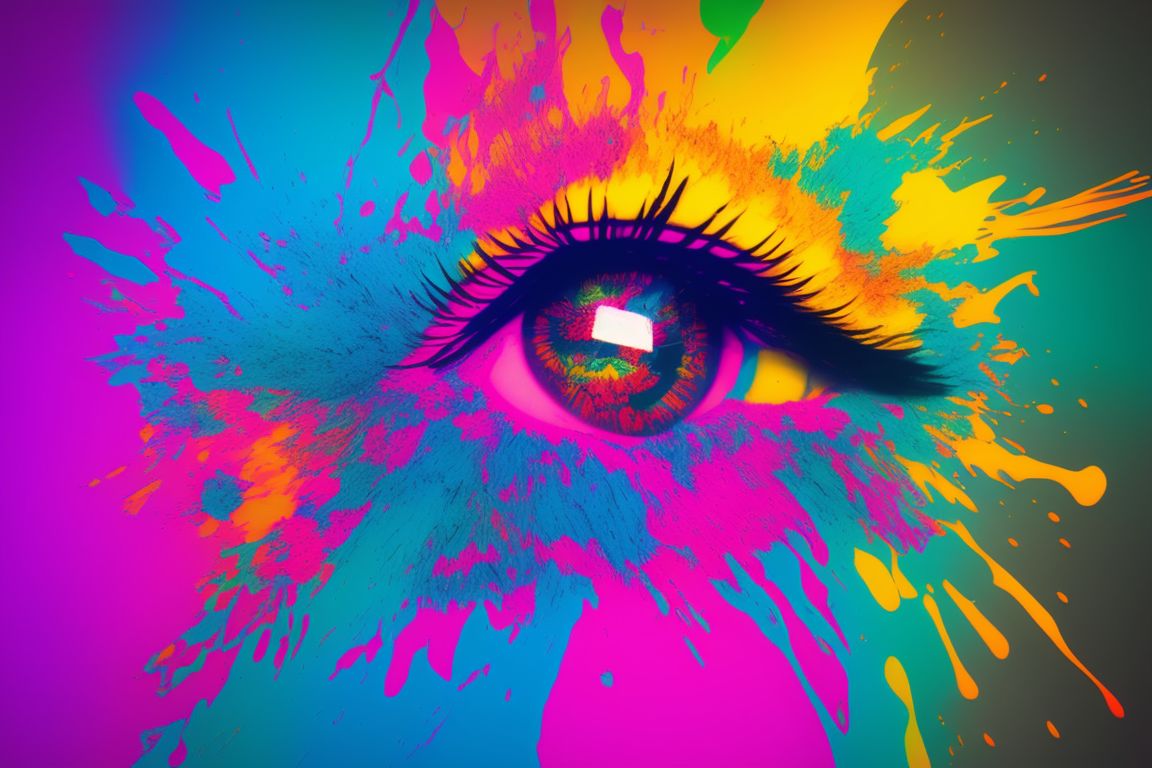 Colored explosion of joy, happyness, and success, Colored ink in water, Dark background, Vaporwave, Aesthetic, Eye-catching, Colorful, 8k