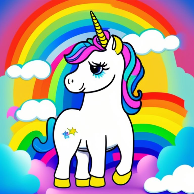 cartoon rainbow unicorn