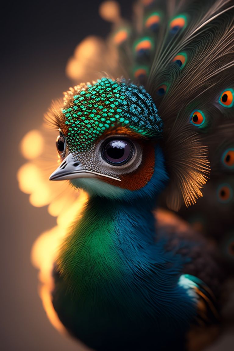 cute baby peacock