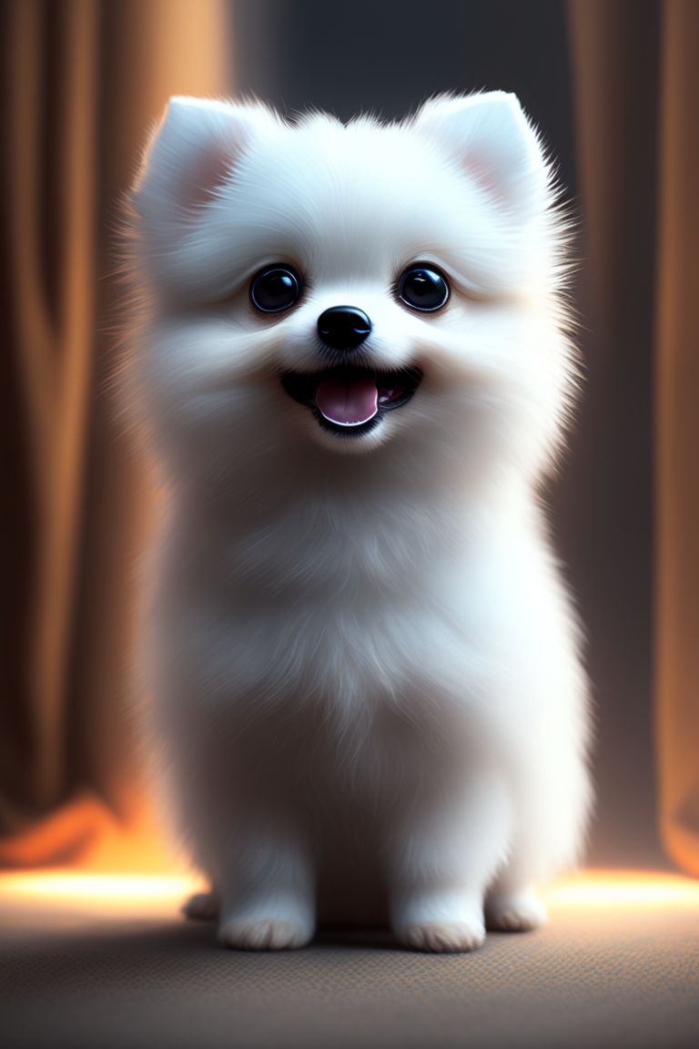 Pomeranian clearance white mini