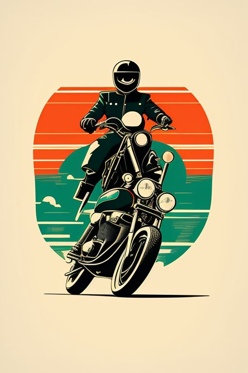 Motorbike rider vector drawing