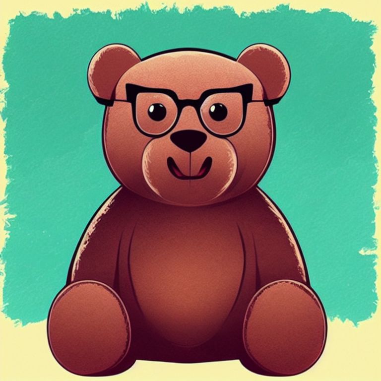 Teddy Bear With Glasses Drawing