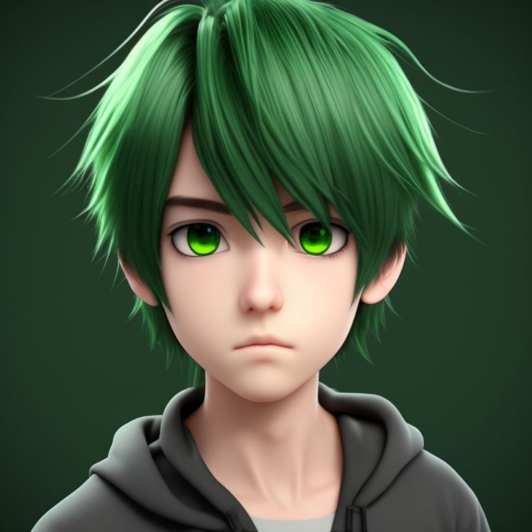 anime boys with green hair