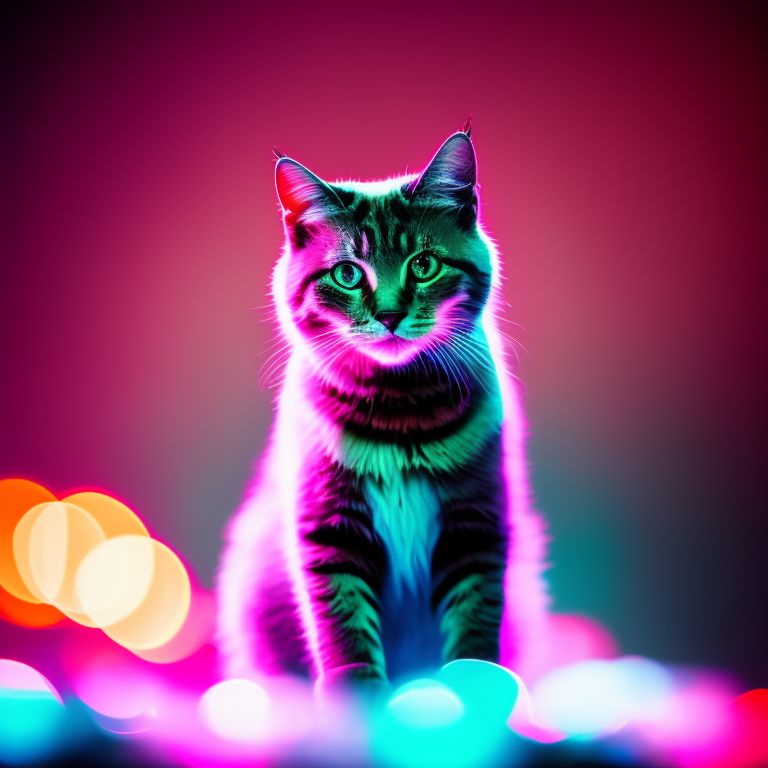 frizzy-sheep151: Neon cat in king dress