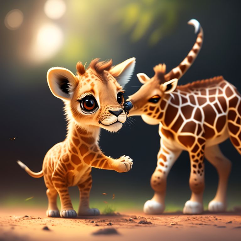 Lion Attacking Giraffe